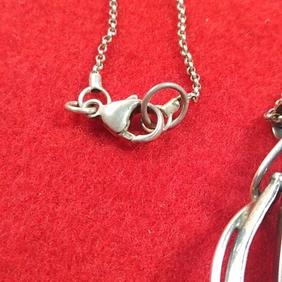 Vintage Amber Cabochon Sterling Silver Pendant/Chain Sailboat under Full Sail - Picture 9 of 10